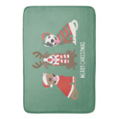 Frohe Weihnachts Pit Bull Hunde Badematte (Vorderseite Vertikal)