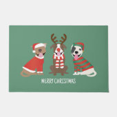Frohe Weihnachts Pit Bull Hunde Fußmatte (Vorderseite)