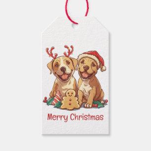 Frohe Weihnachts Pit Bull Hunde Geschenkanhänger