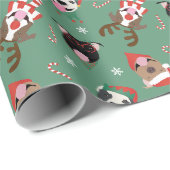 Frohe Weihnachts Pit Bull Hunde Geschenkpapier (Rolleneckpunkt)