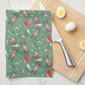 Frohe Weihnachts Pit Bull Hunde Geschirrtuch (Viertel Falte)