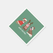 Frohe Weihnachts Pit Bull Hunde Serviette (Ecke)