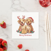 Frohe Weihnachts Pit Bull Hunde Serviette (Beispiel)