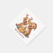 Frohe Weihnachts Pit Bull Hunde Serviette (Ecke)