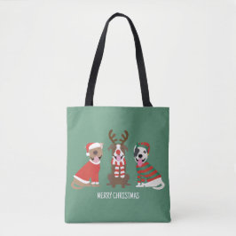 Frohe Weihnachts Pit Bull Hunde Tasche