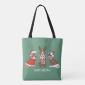 Frohe Weihnachts Pit Bull Hunde Tasche (Rückseite)