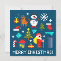Frohe Weihnachts-Pixel-Cartoon
