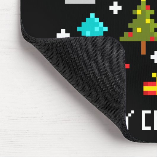 Frohe Weihnachts-Pixel-Cartoon Mousepad (Ecke)
