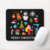 Frohe Weihnachts-Pixel-Cartoon Mousepad (Mit Mouse)