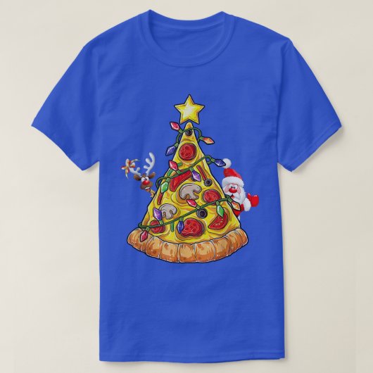 Frohe Weihnachts Pizza Tree Santa Reindeer Xmas Li T-Shirt (Design vorne)