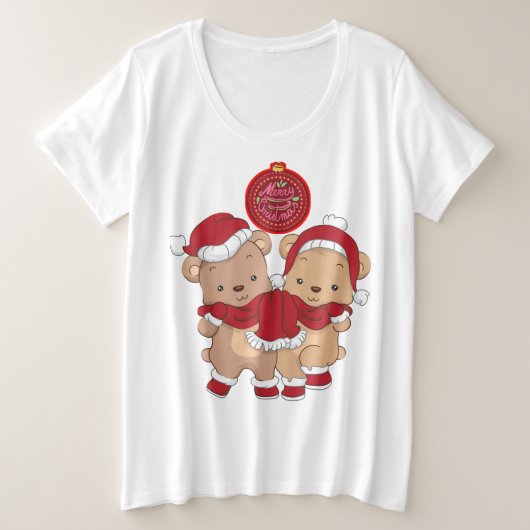 Frohe Weihnachts Plus Größe T - Shirt Design (Design vorne)
