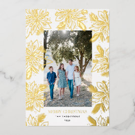 Frohe Weihnachts-Poinsettia-Blume Folien Feiertagskarte