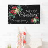 Frohe Weihnachts-Poinsettia Personalisierte Banner (Insitu)