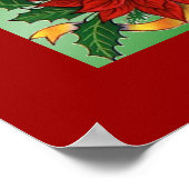 Frohe Weihnachts Poinsettia Poster (Ecke)
