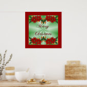 Frohe Weihnachts Poinsettia Poster (Küche)