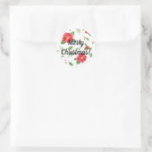 Frohe Weihnachts-Poinsettia-Sticker Runder Aufkleber (Tasche)