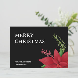 Frohe Weihnachts-Poinsettia-Urlaubskarte Feiertagskarte