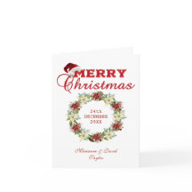 Frohe Weihnachts-Poinsettia-Wreath-Monogramm