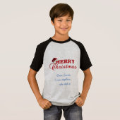 Frohe Weihnachts-Poinsettia-Wreath-Monogramm T-Shirt (Vorne ganz)