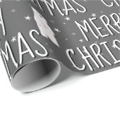 Frohe Weihnachts-Polar-Bär auf den Sternen Geschenkpapier (Rolleneckpunkt)