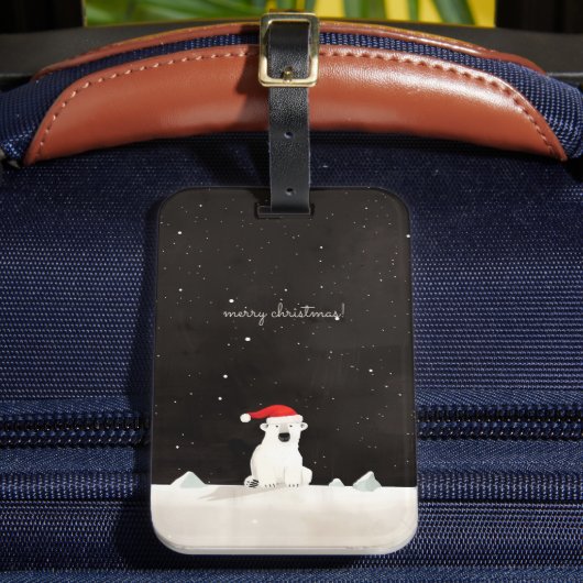 Frohe Weihnachts-Polar-Bär! Gepäckanhänger (Vorderseite Insitu 2)
