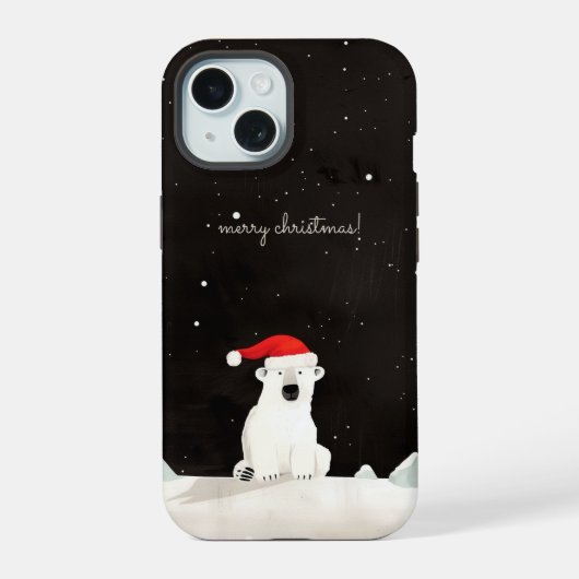 Frohe Weihnachts-Polar-Bär! iPhone 15 Hülle (Rückseite)