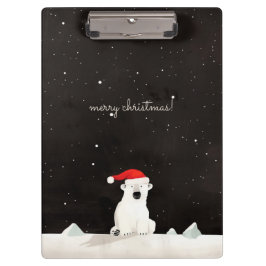 Frohe Weihnachts-Polar-Bär! Klemmbrett