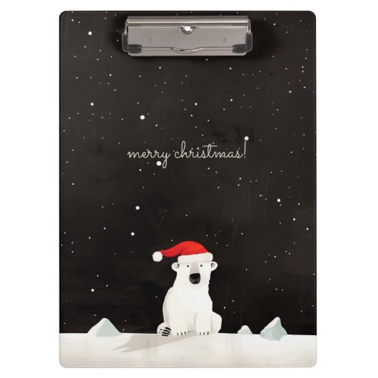 Frohe Weihnachts-Polar-Bär! Klemmbrett (Vorderseite)