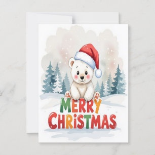 Frohe Weihnachts-Polar-Bär Postkarte