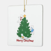 Frohe Weihnachts-Polar-Bären Keramikornament (Links)