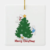 Frohe Weihnachts-Polar-Bären Keramikornament (Rückseite)