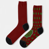 Frohe Weihnachts Polka Dot Mismatch Socken (Linkes Detail)