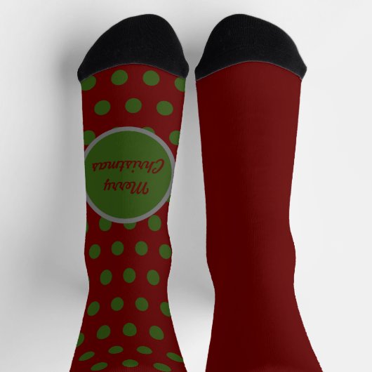 Frohe Weihnachts Polka Dot Mismatch Socken (Oben)