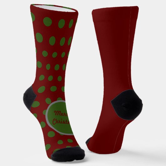 Frohe Weihnachts Polka Dot Mismatch Socken (Gewinkelt)