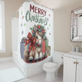 Frohe Weihnachts Pony Duschvorhang (Beispiel)