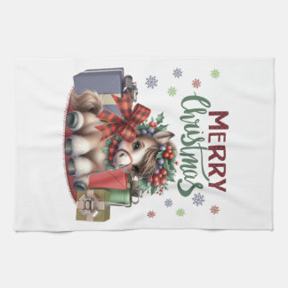 Frohe Weihnachts Pony Geschirrtuch