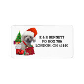 Frohe Weihnachts Poodle Adresse Labels Adressaufkleber (Vorne)