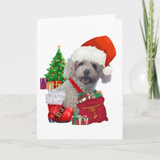 Frohe Weihnachts Poodle Grußkarte Karte (Vorderseite)