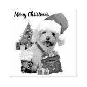 Frohe Weihnachts-Poodle-Gummi-Briefmarke Gummistempel (Prägung)