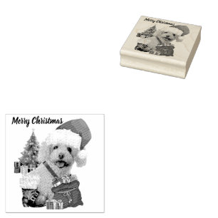 Frohe Weihnachts-Poodle-Gummi-Briefmarke Gummistempel