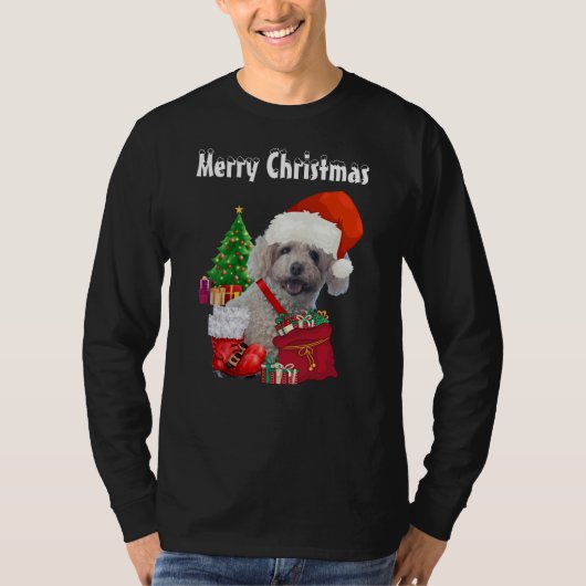 Frohe Weihnachts Poodle Long Sleeve T-Shirt (Vorderseite)