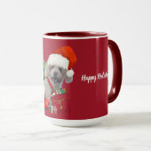 Frohe Weihnachts Poodle Red Coffee Tasse (VorderseiteRechts)
