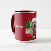 Frohe Weihnachts Poodle Red Coffee Tasse (Vorderseite Links)