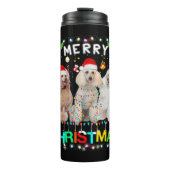 Frohe Weihnachts Poodle Shirt Weihnachtsmannmütze  Thermosbecher (Vorderseite)