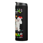 Frohe Weihnachts Poodle Shirt Weihnachtsmannmütze  Thermosbecher (Nach rechts gedreht)