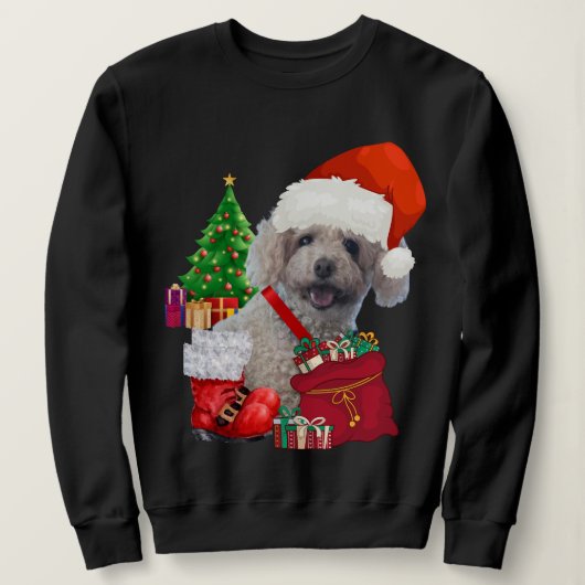 Frohe Weihnachts Poodle Sweatshirt (Design vorne)