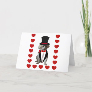 Frohe Weihnachts Poodle Tuxedo Faltkarte