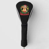 Frohe Weihnachts Poodle Weihnachtsmannmütze Hund L Golf Headcover (Vorderseite)