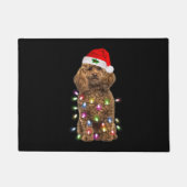 Frohe Weihnachts Poodle Weihnachtsmannmütze Lights Fußmatte (Vorderseite)