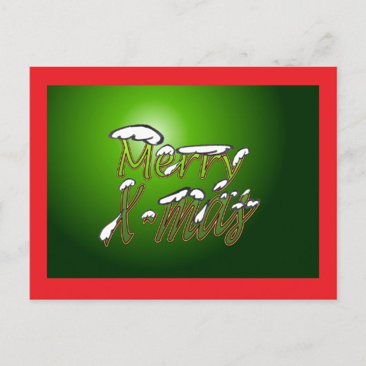 Frohe Weihnachts Postcard Green Big Feiertagspostkarte (Vorderseite)